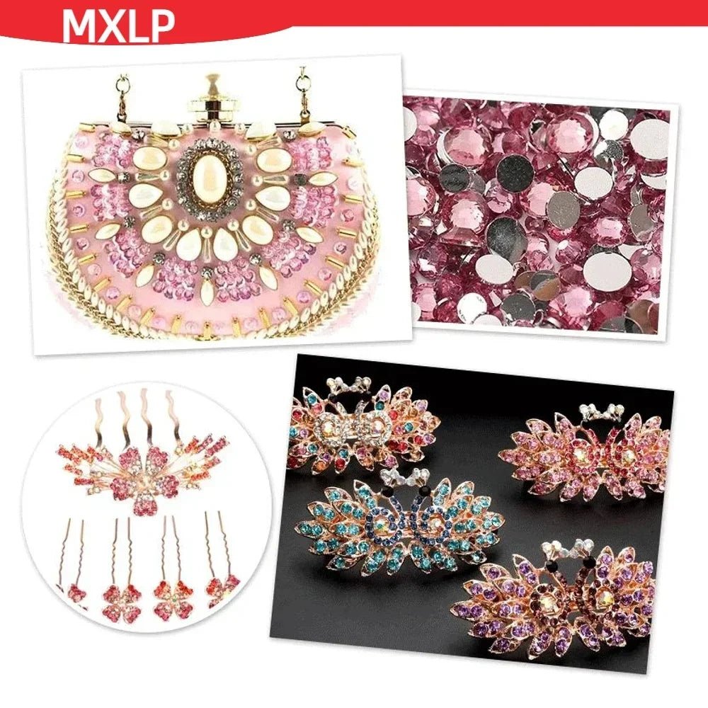 Strass stenar Resin olika Röd Rosa Nyanser