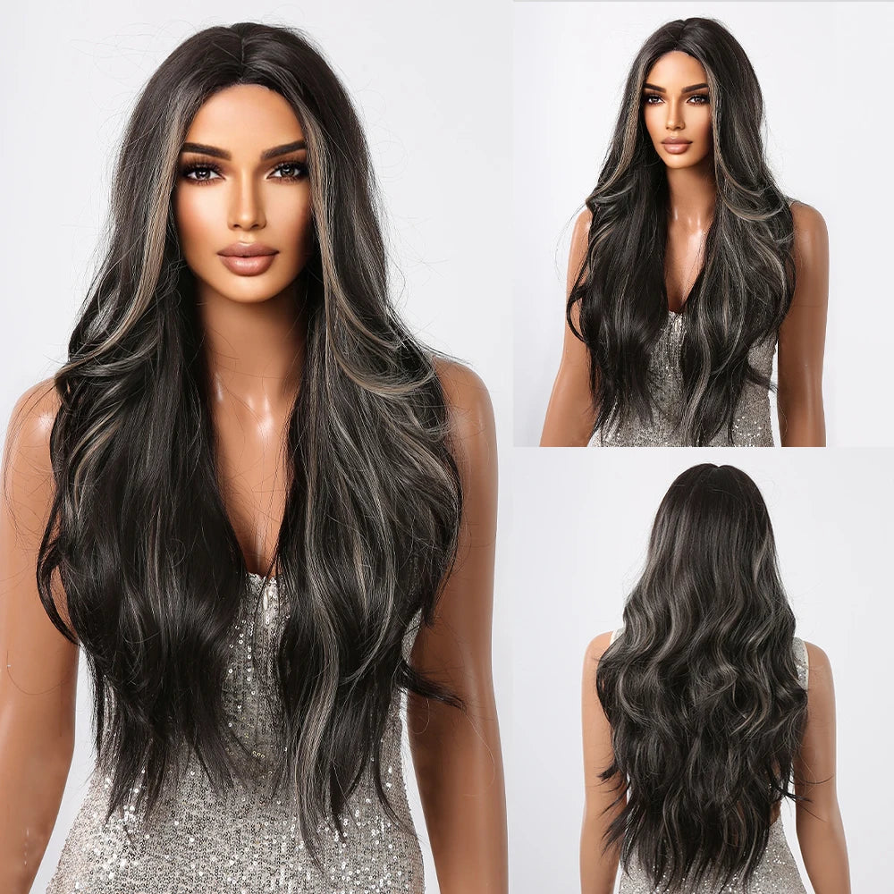 Wig long wavy hair with curls
