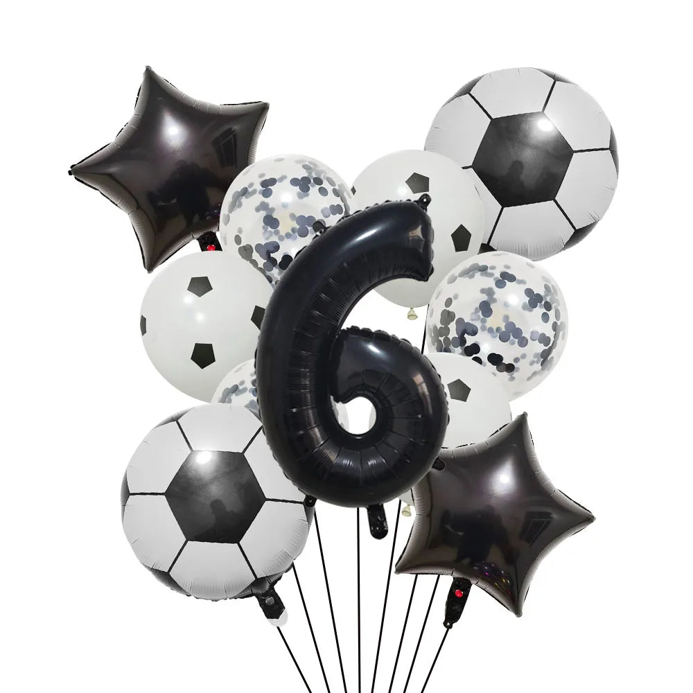 Ballong set med siffra och fotbolls motiv