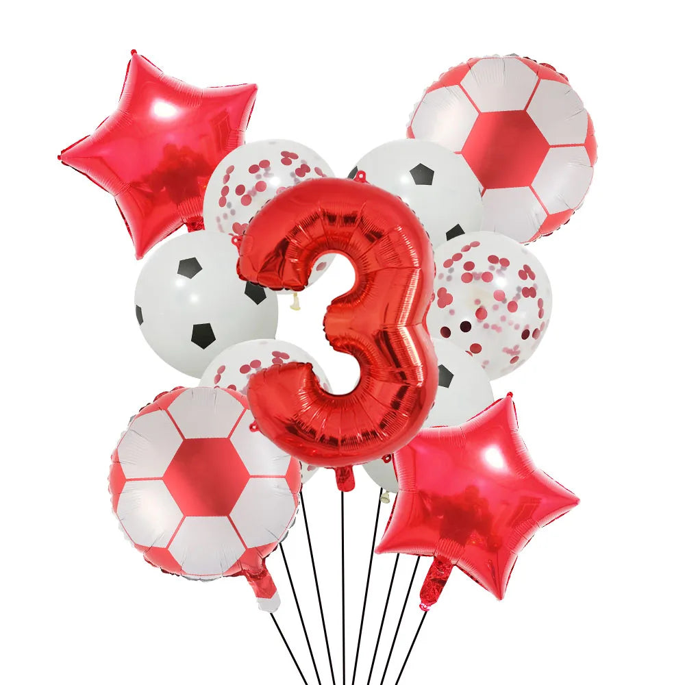 Ballong set med siffra och fotbolls motiv