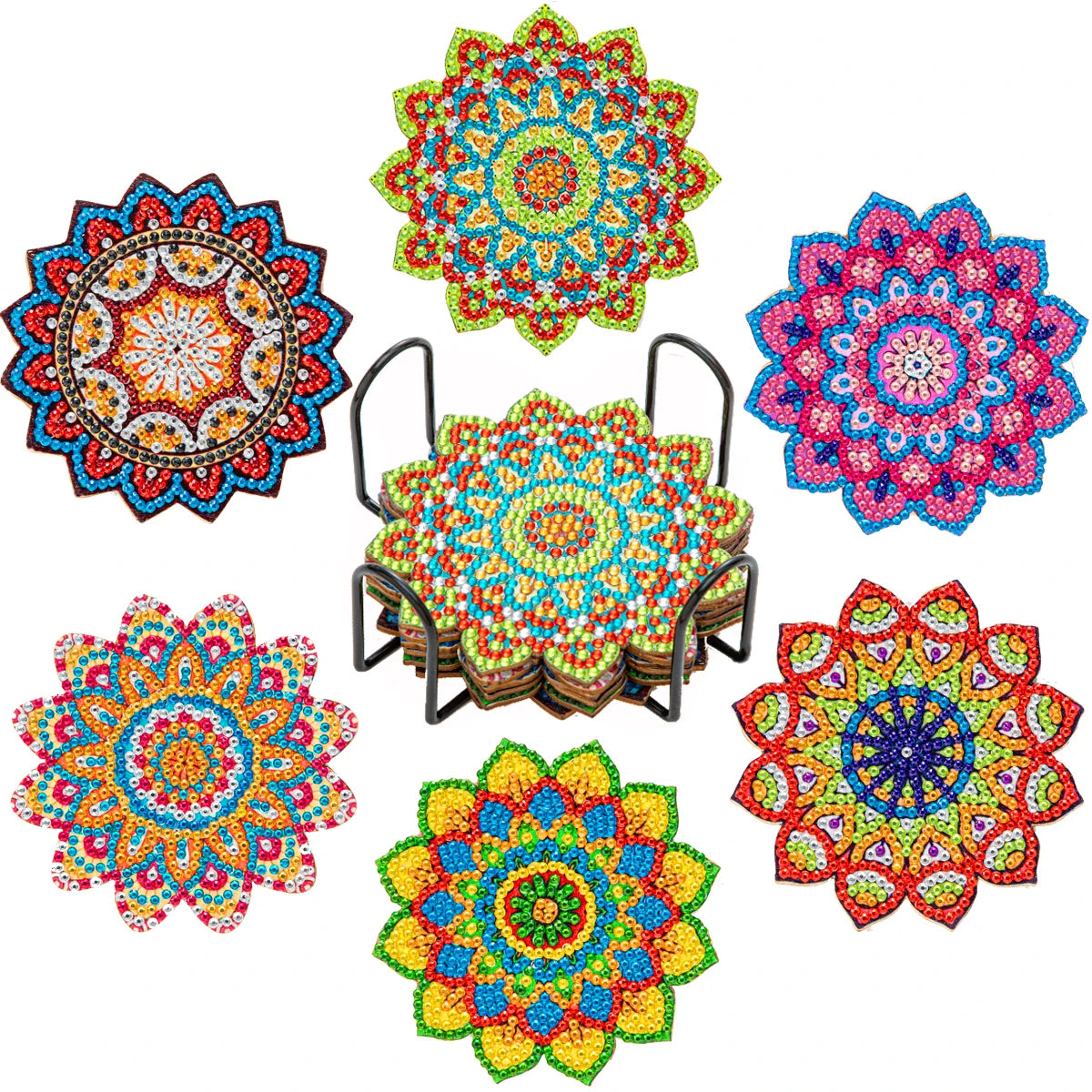 Diamant målning glas underlägg Mandala mönster