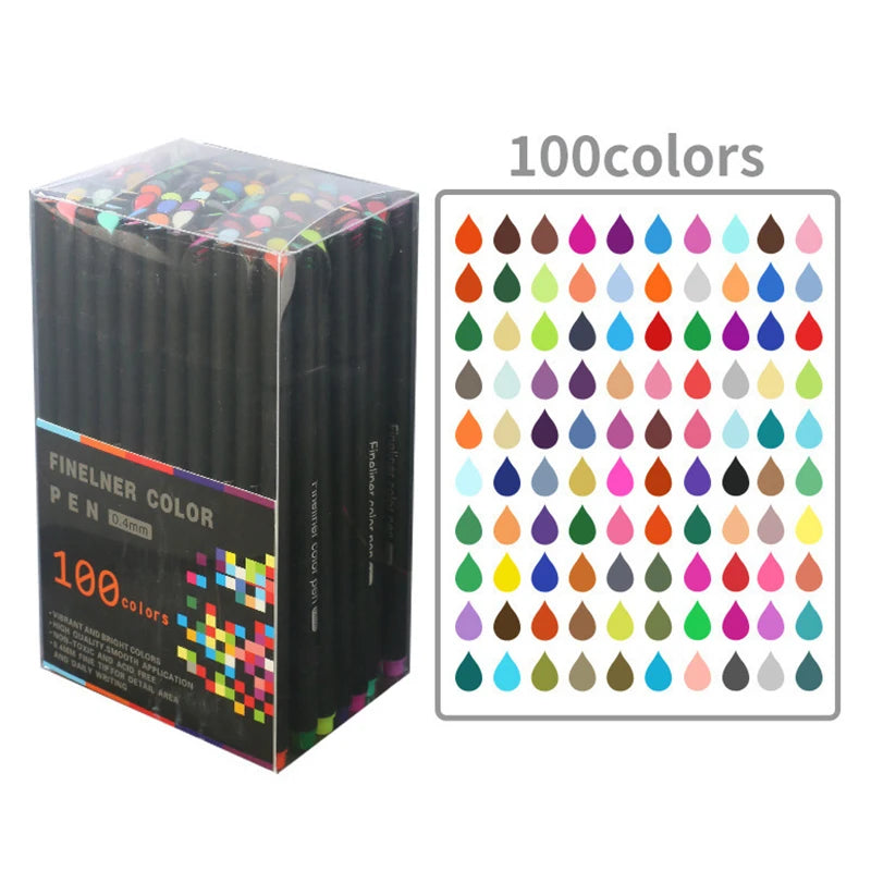Tuschpennor kit 12-100st smala linjer