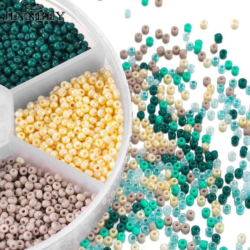Bead boxes with seed beads in bright colors