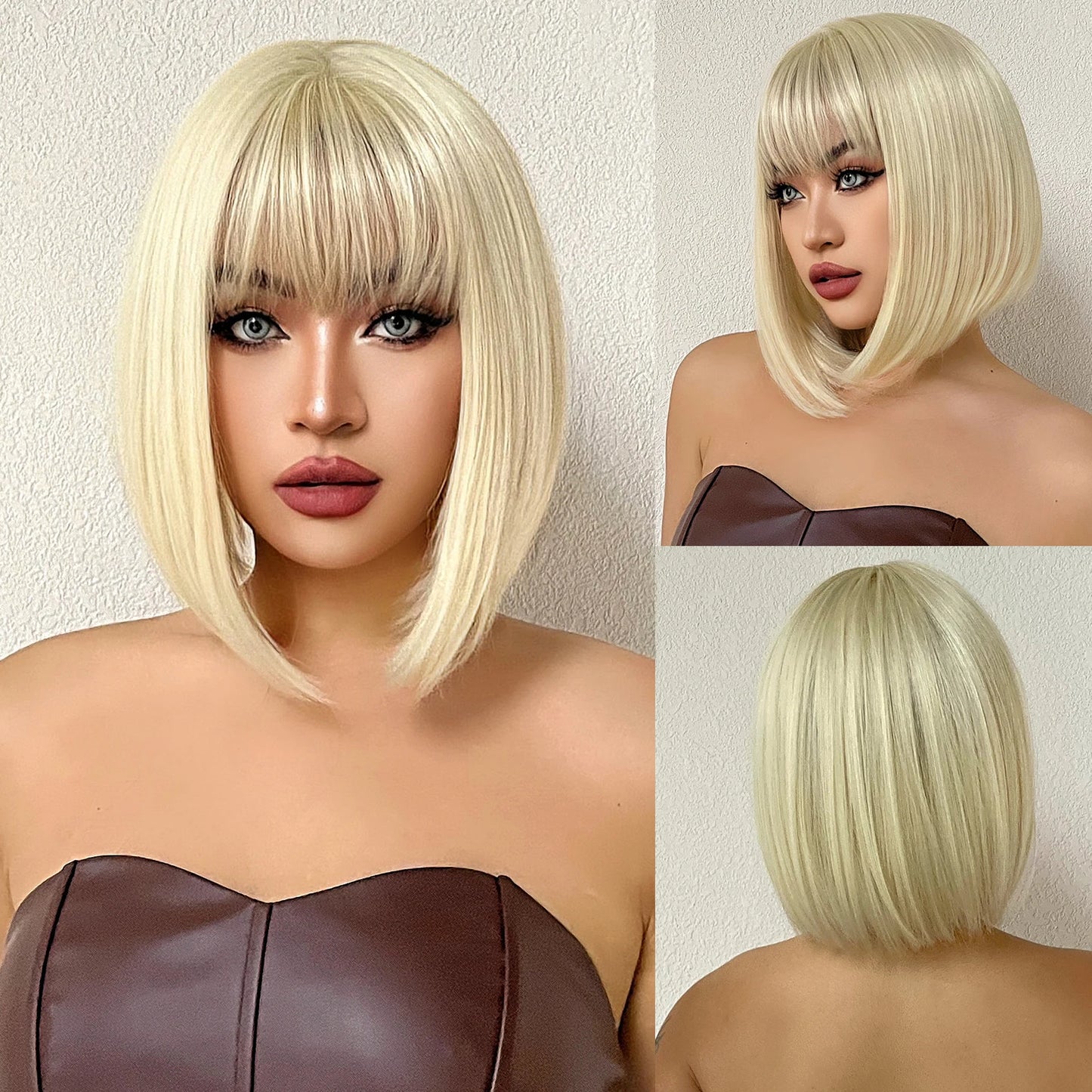 Wig Bob hairstyle in different colors