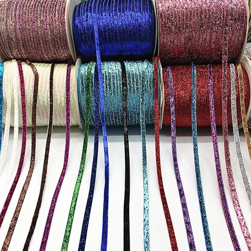 Glittrande sammets band 6mm
