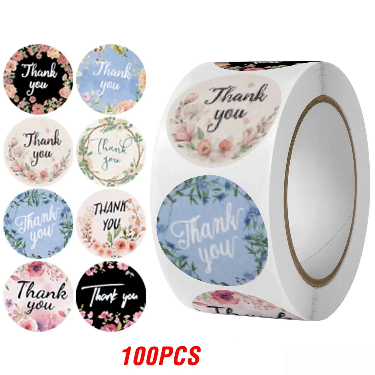 Klistermärken" thank you" rulle