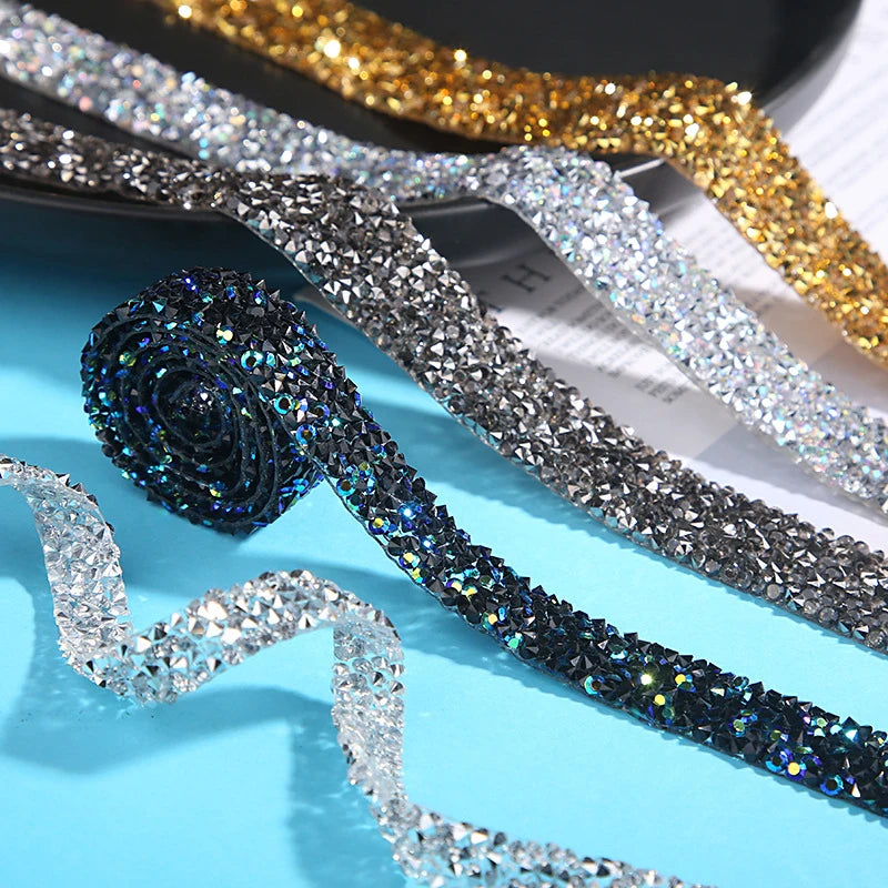 Rhinestone hot fix ribbon