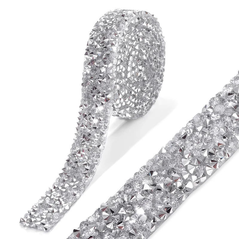 Rhinestone ribbon Hot fix