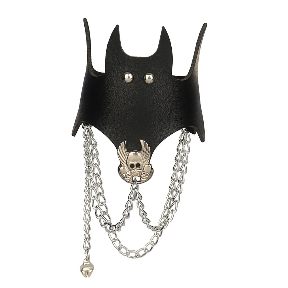 goth punk armband svart läder med nitar i olika motiv