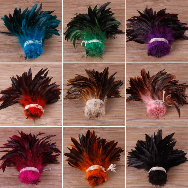 100pcs Two colored rooster feathers