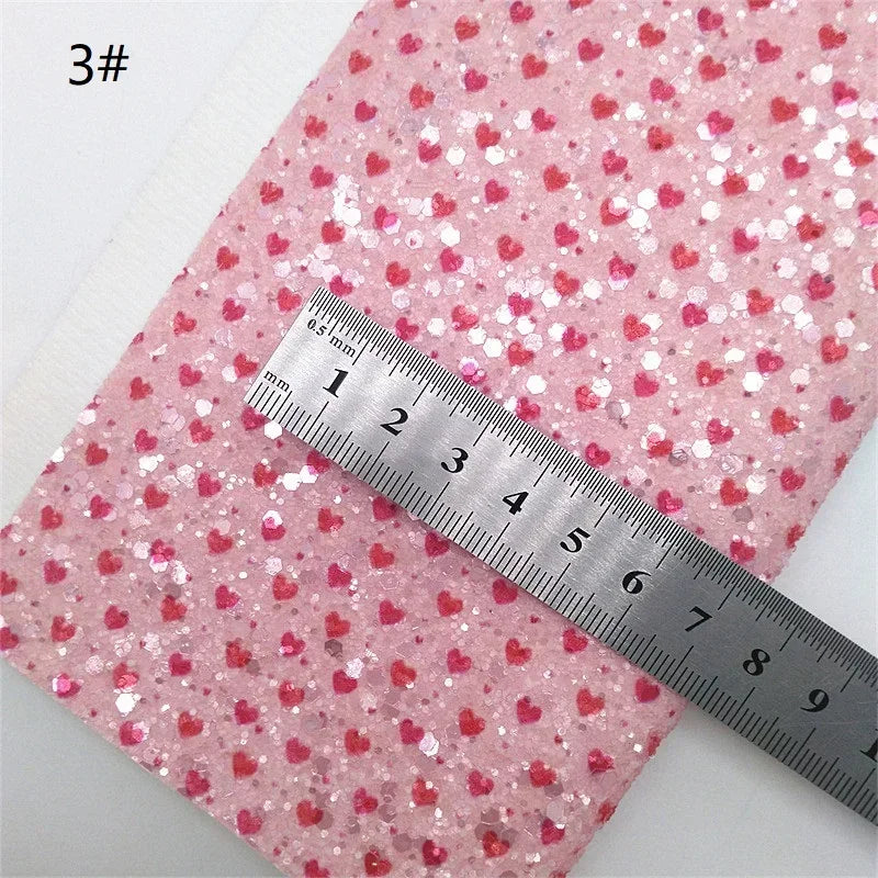 Leather fabric in pattern Pink
