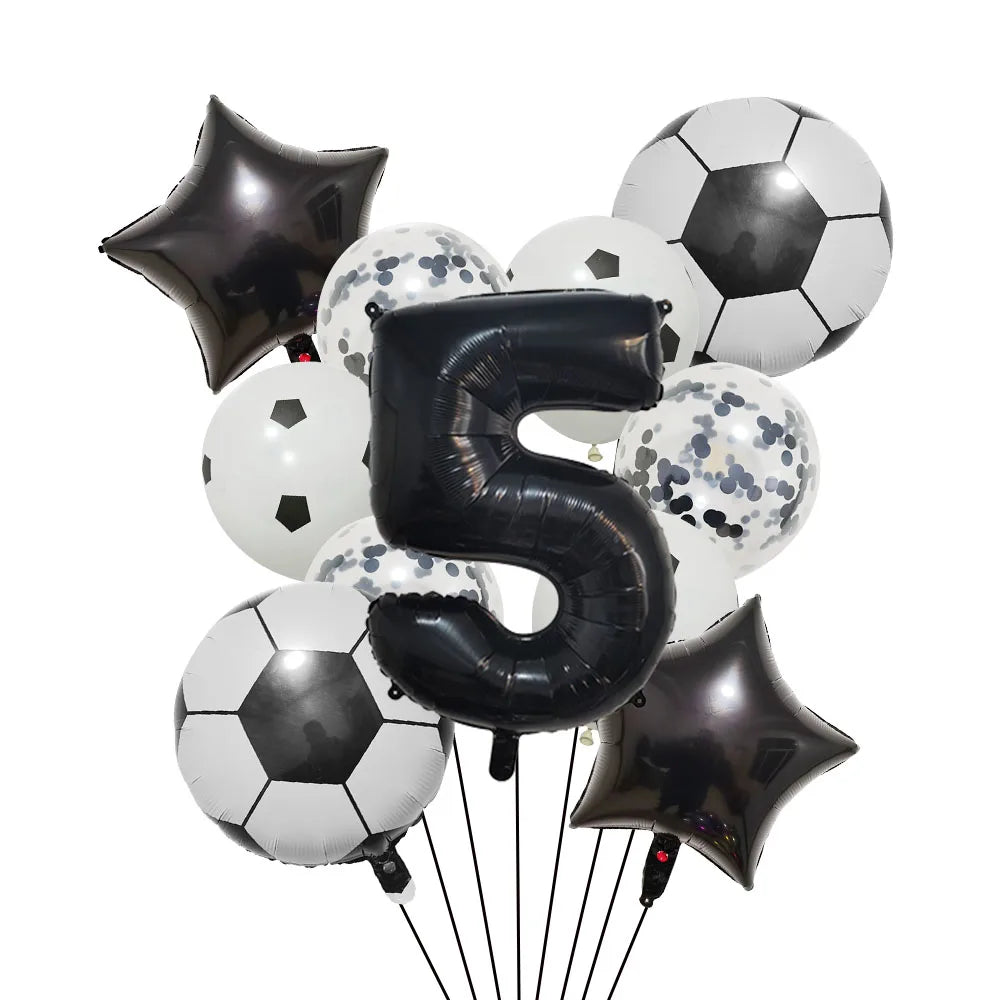 Ballong set med siffra och fotbolls motiv