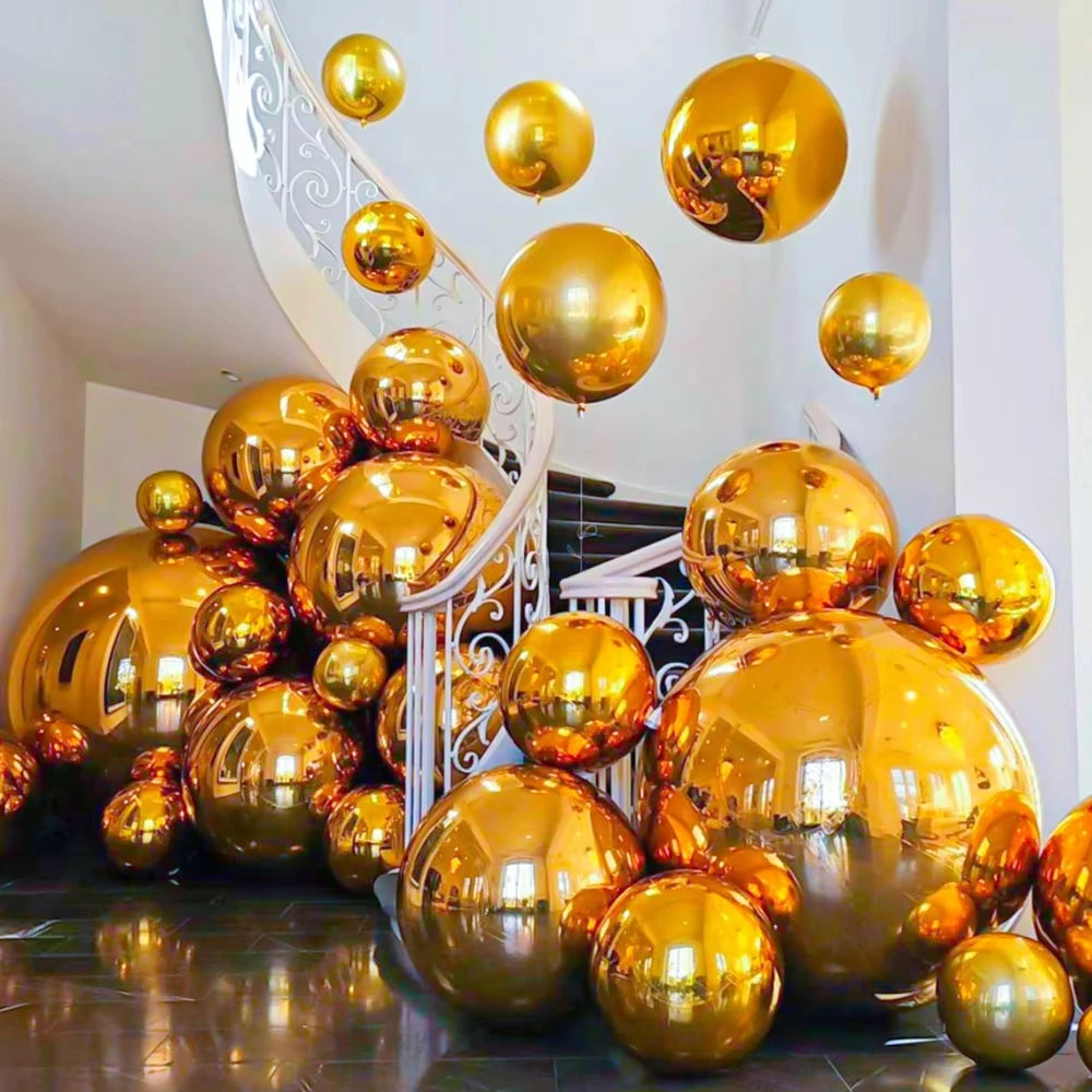 Stora metallic färgade ballonger