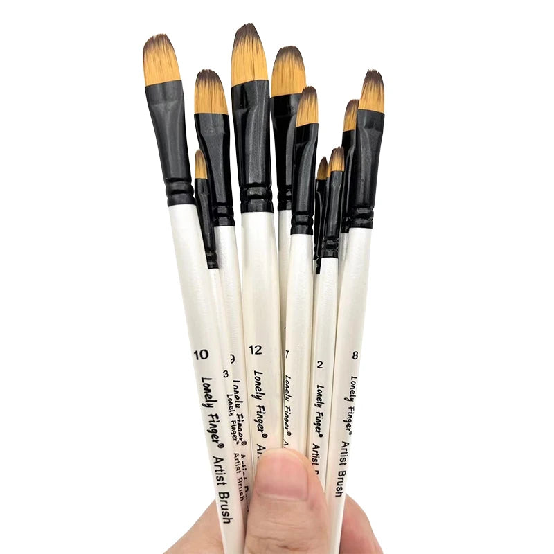 12pcs Professional Artist Painting Brushes Nylon Hair