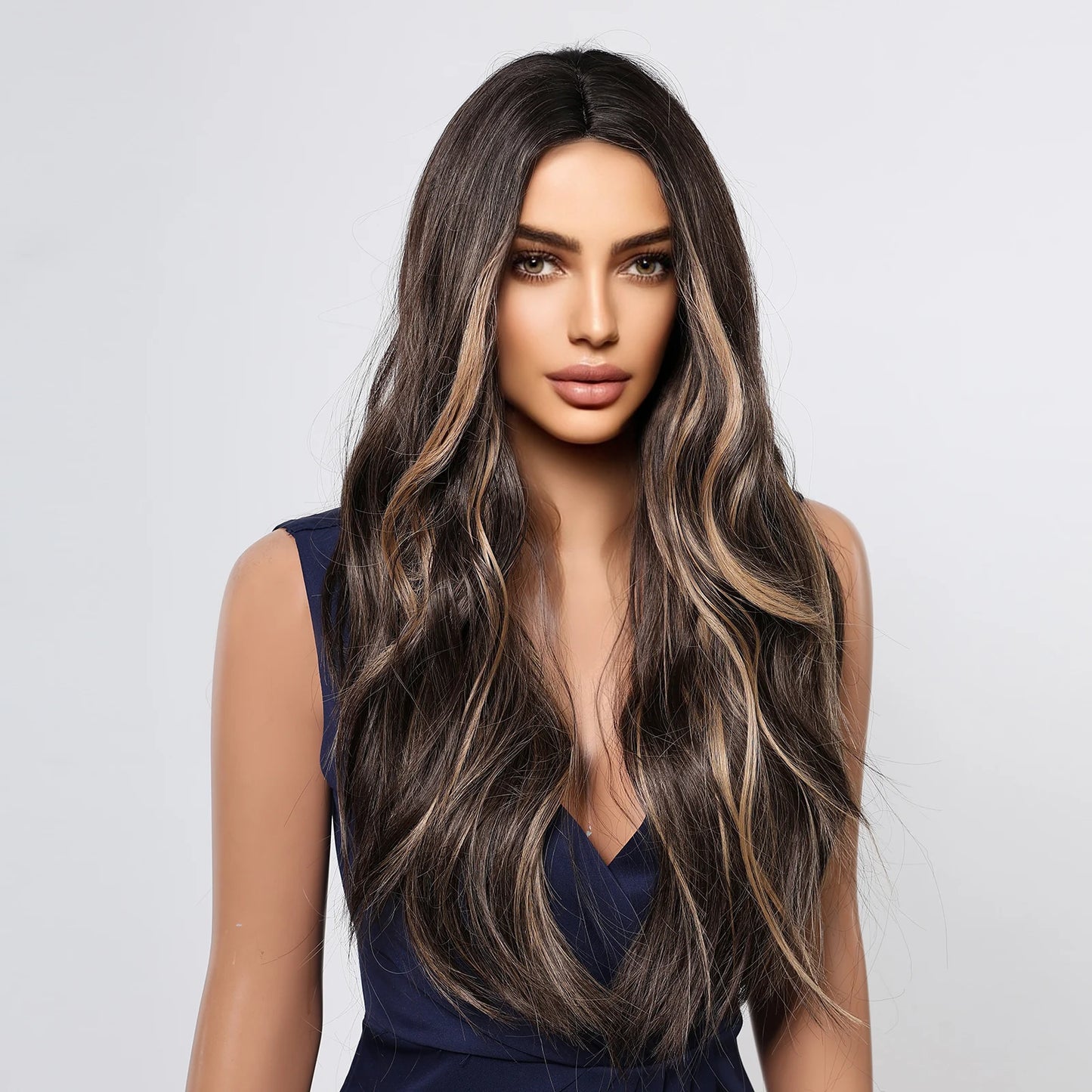 Wig long wavy hair with curls