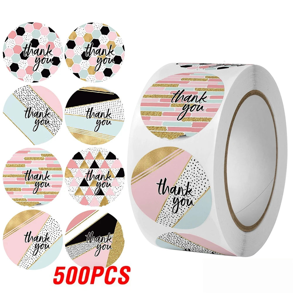 Klistermärken" thank you" rulle