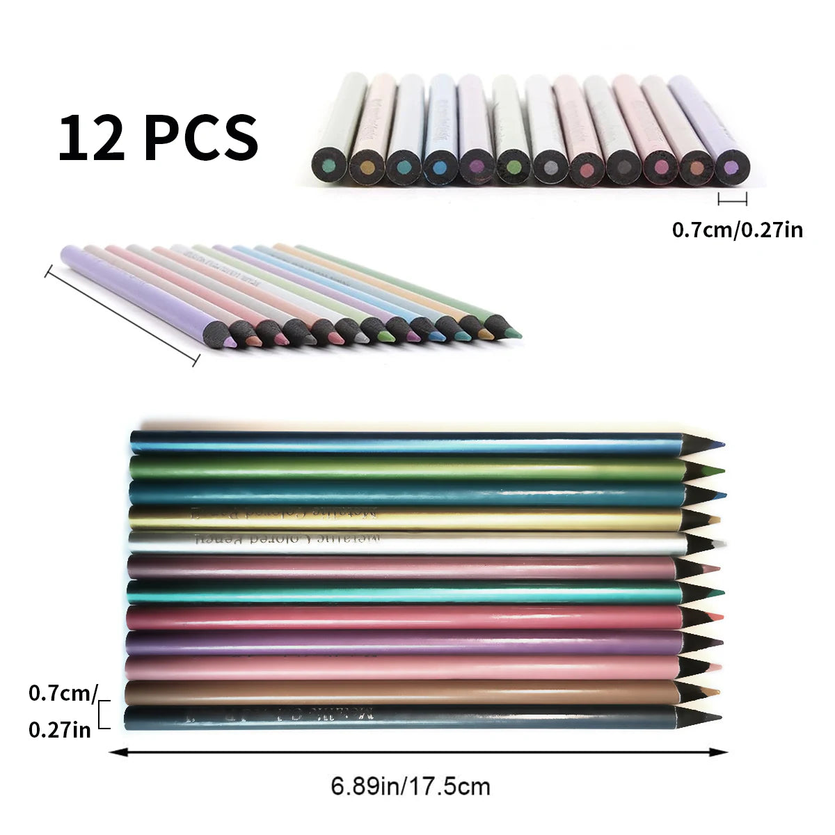 12-pack med pennor i metallic färger