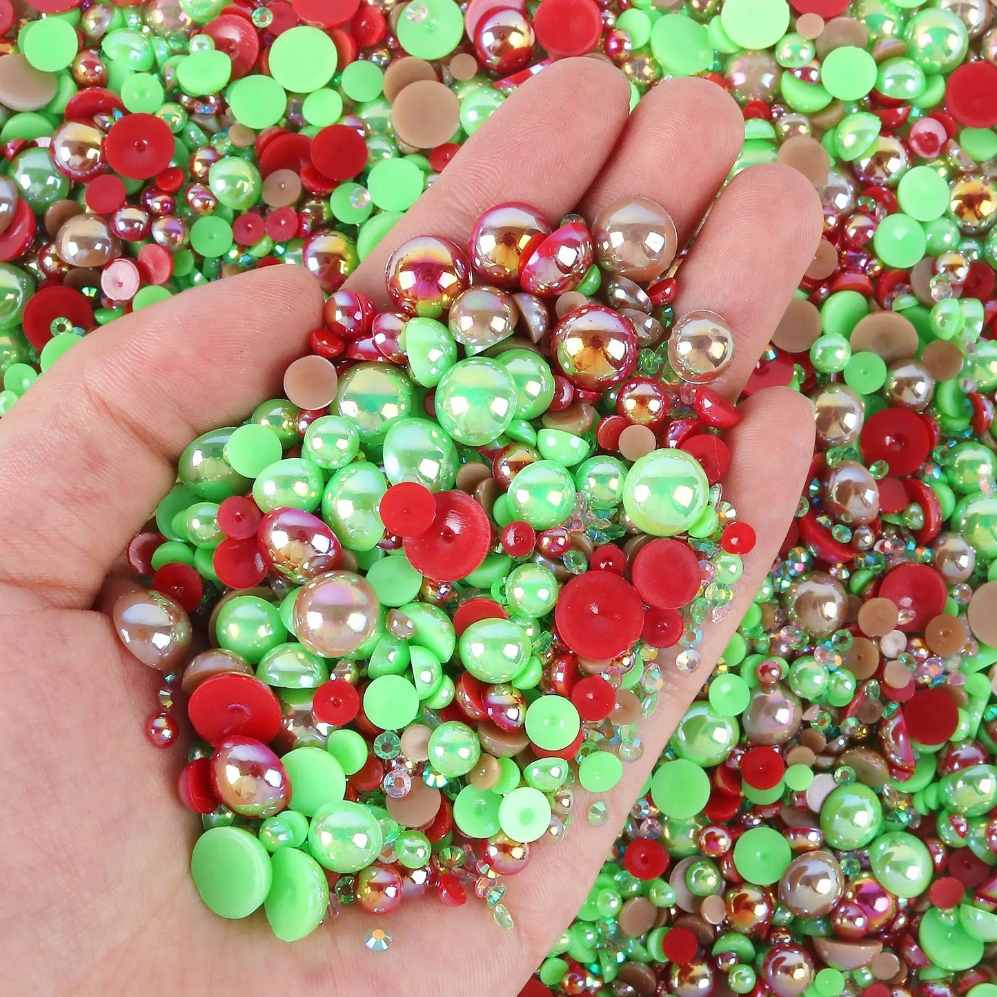 Halv runda pearl imitation mix pärlor