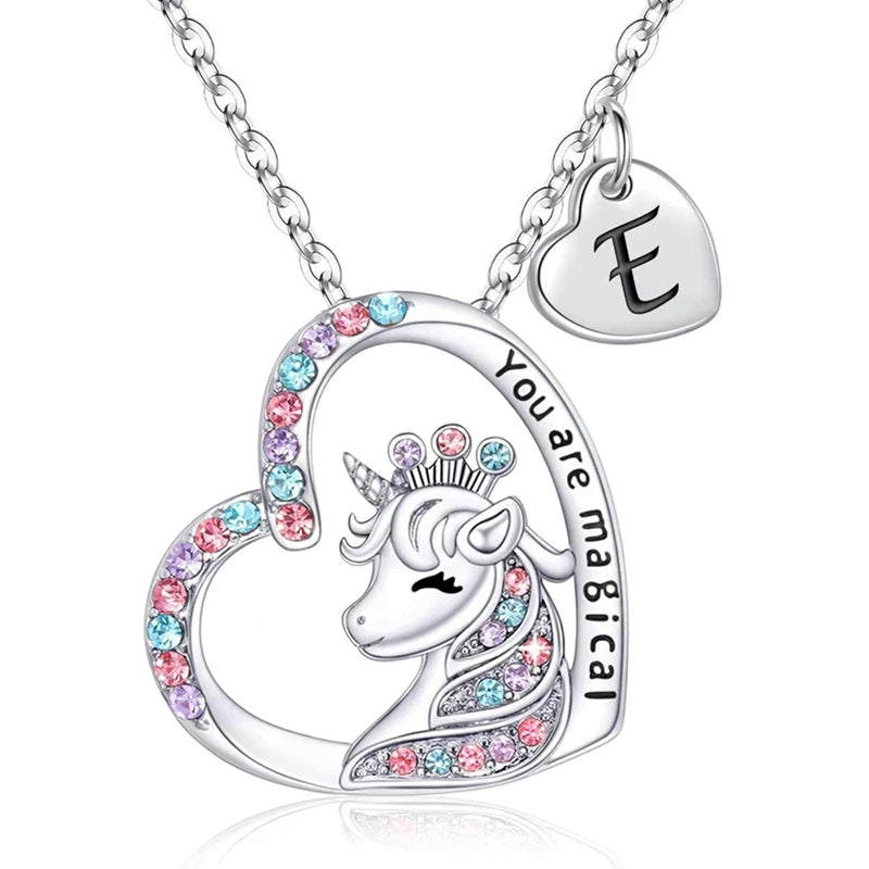 Halsband barn hjärta med unicorn