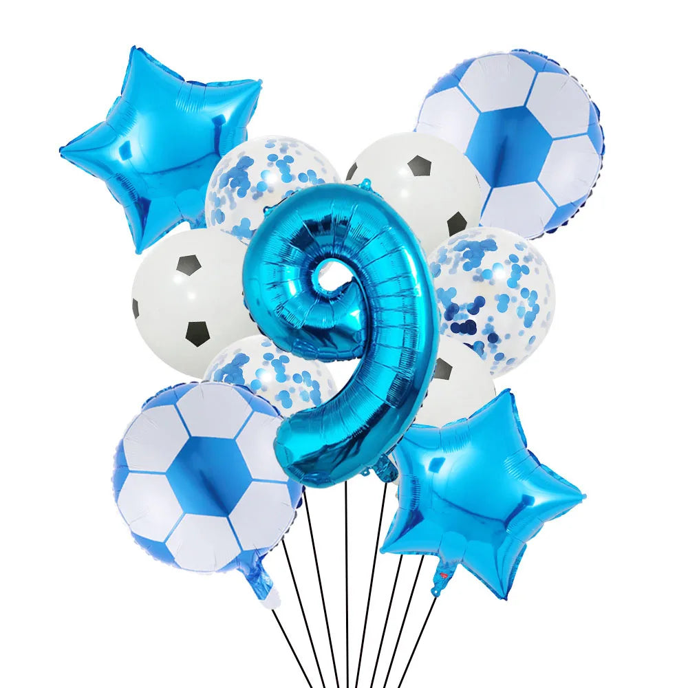 Ballong set med siffra och fotbolls motiv