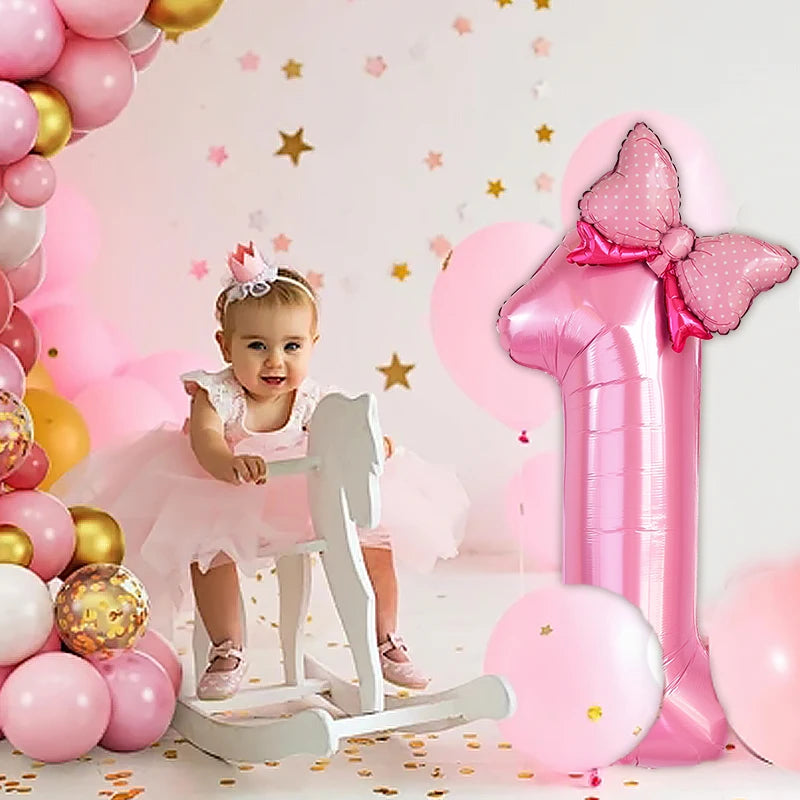 Stora ballonger Rosa med sifffror