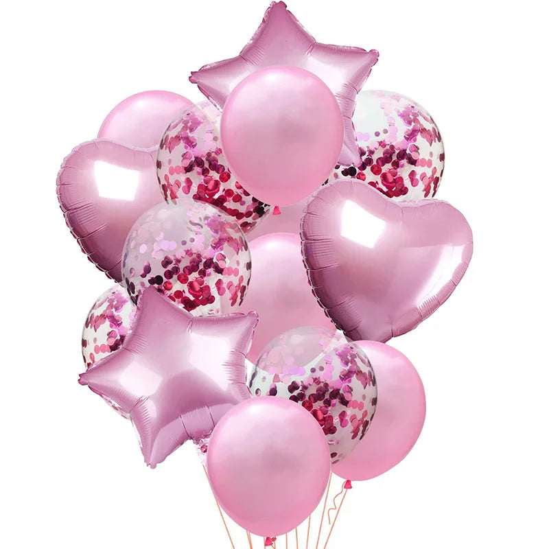 Ballong kit 14-pack metallic och paljett ballong