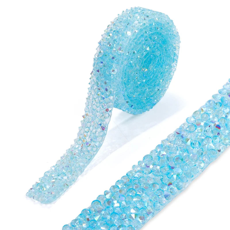 Rhinestone ribbon Hot fix