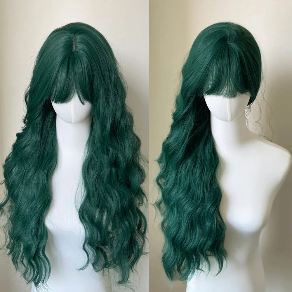 Wig with long wavy hair in 24 different color choices