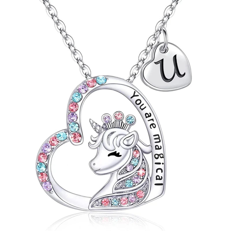 Halsband barn hjärta med unicorn