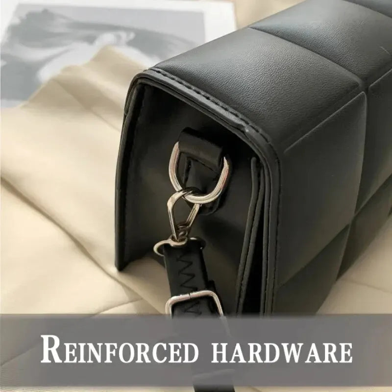 Fashion designer shoulder strap bag with square pattern