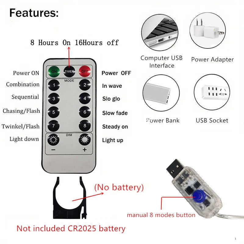 Curtain lighting LED USB