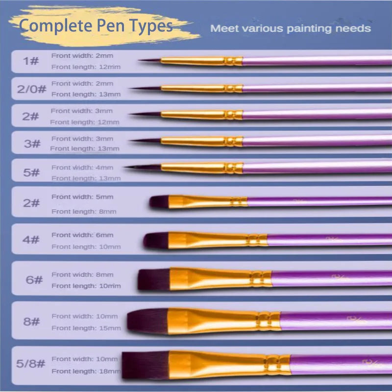 10-pack of paint brushes