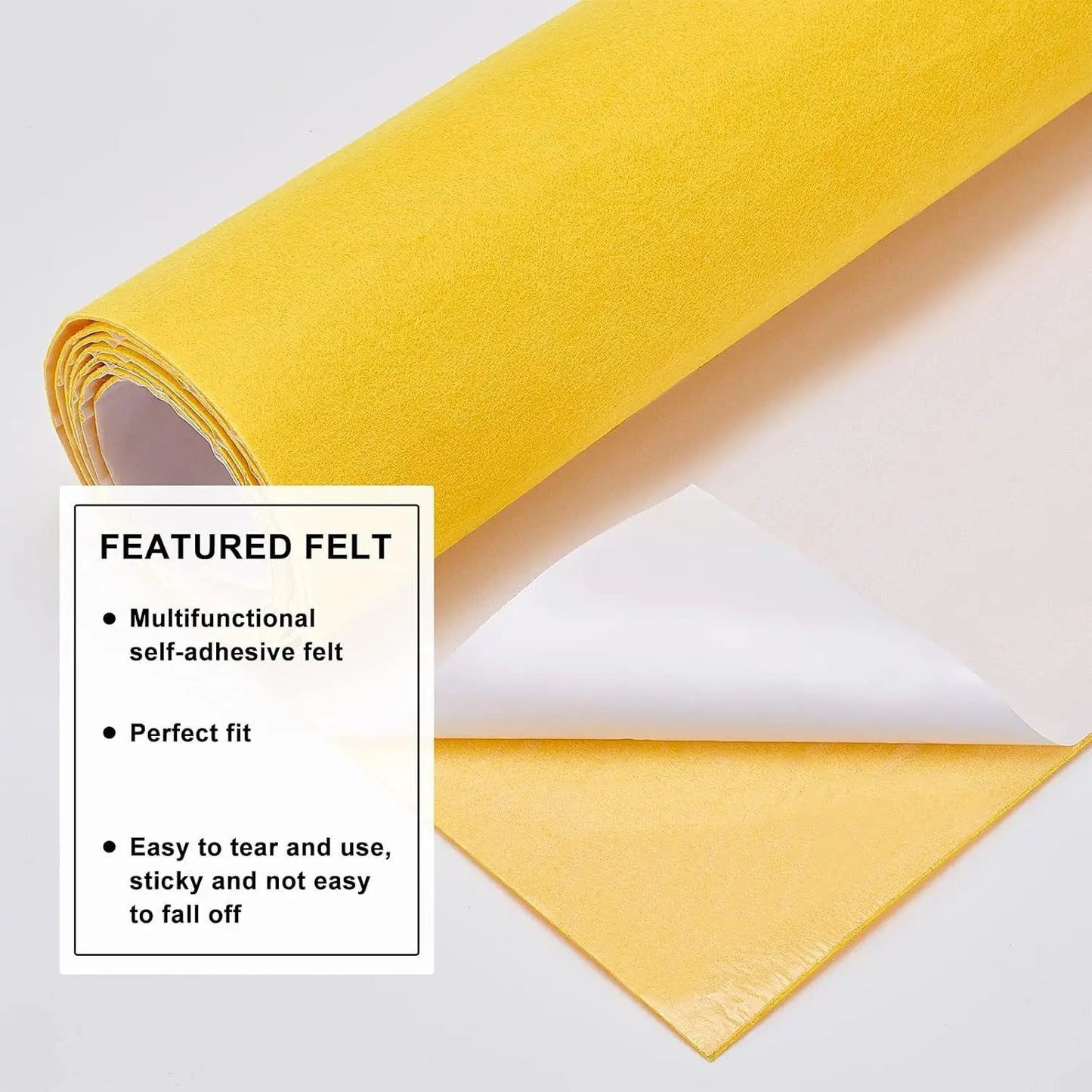 Self-adhesive fabric Felt Yellow