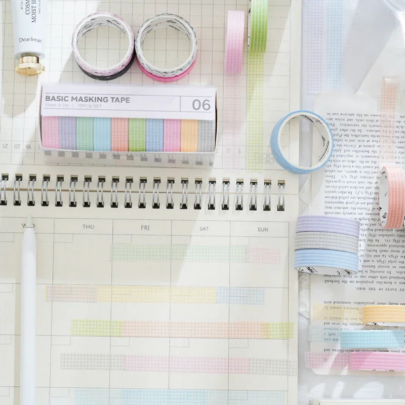 10-pack of paper tape in different colors
