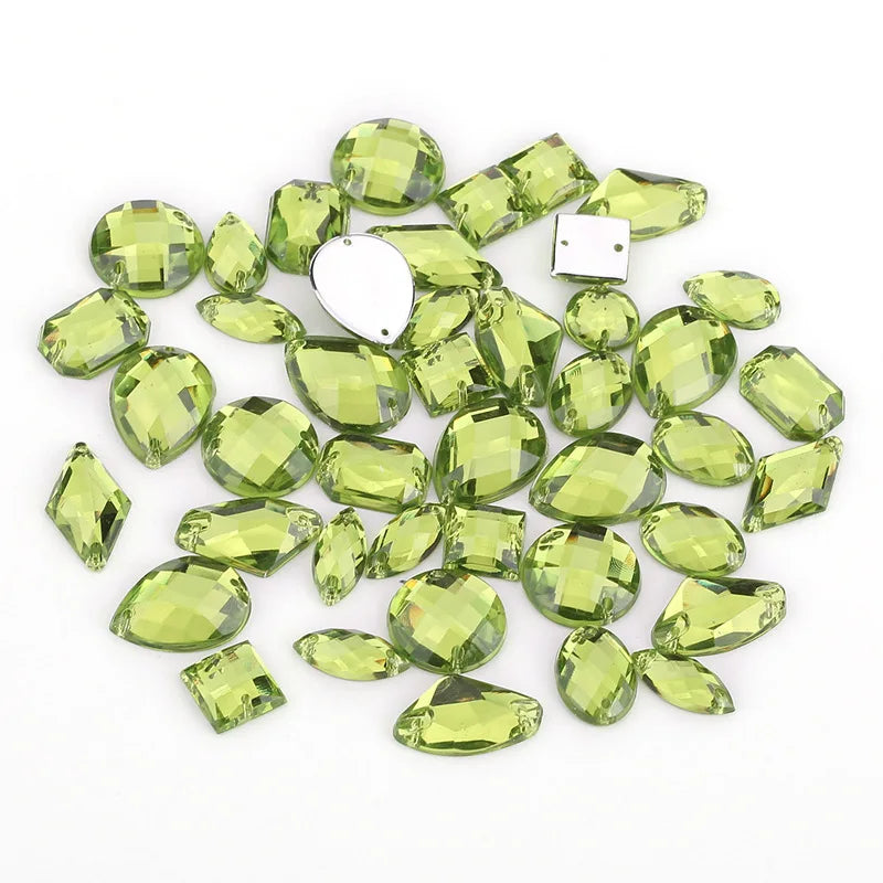Mixed packaging with rhinestones in different shapes