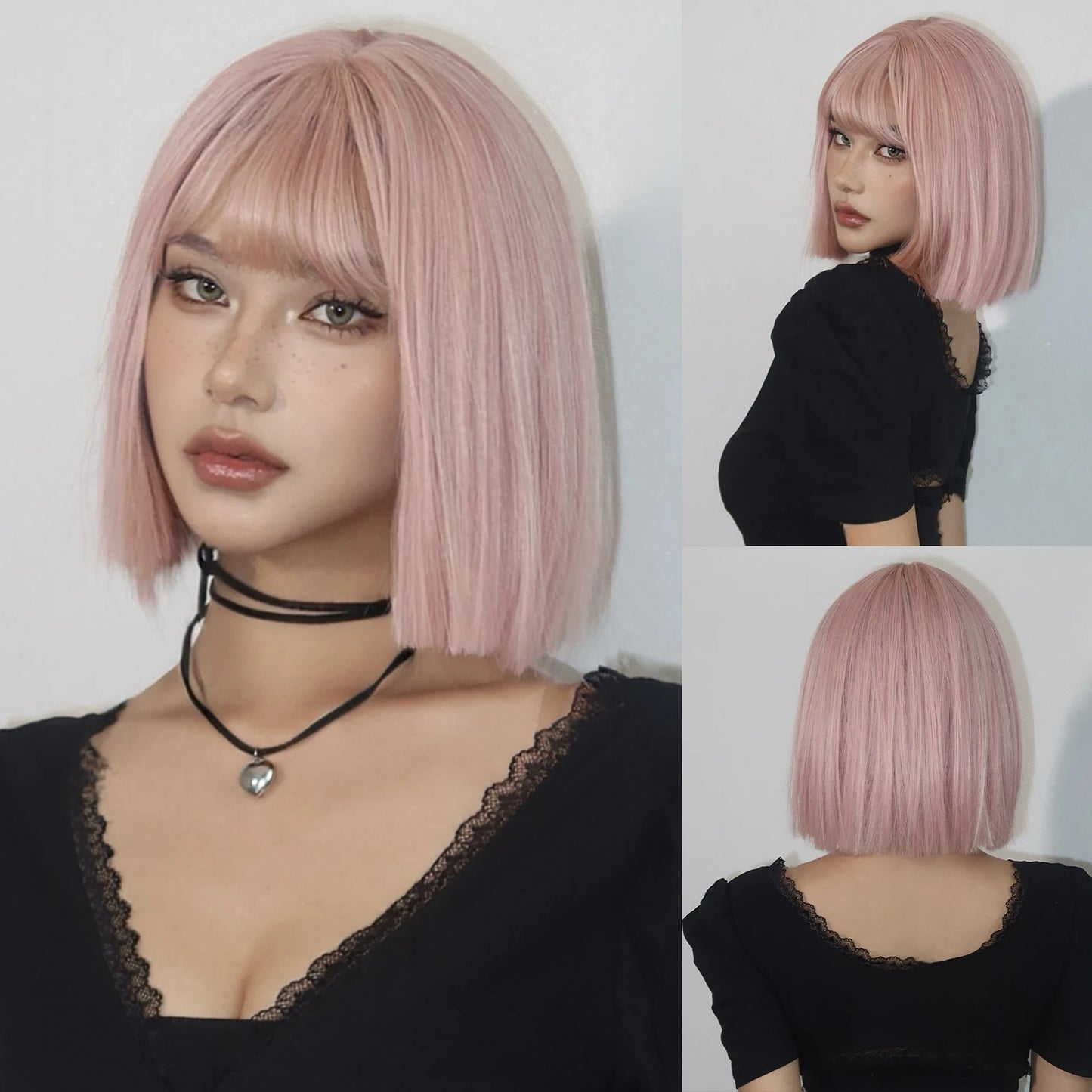 Wig Bob hairstyle in different colors