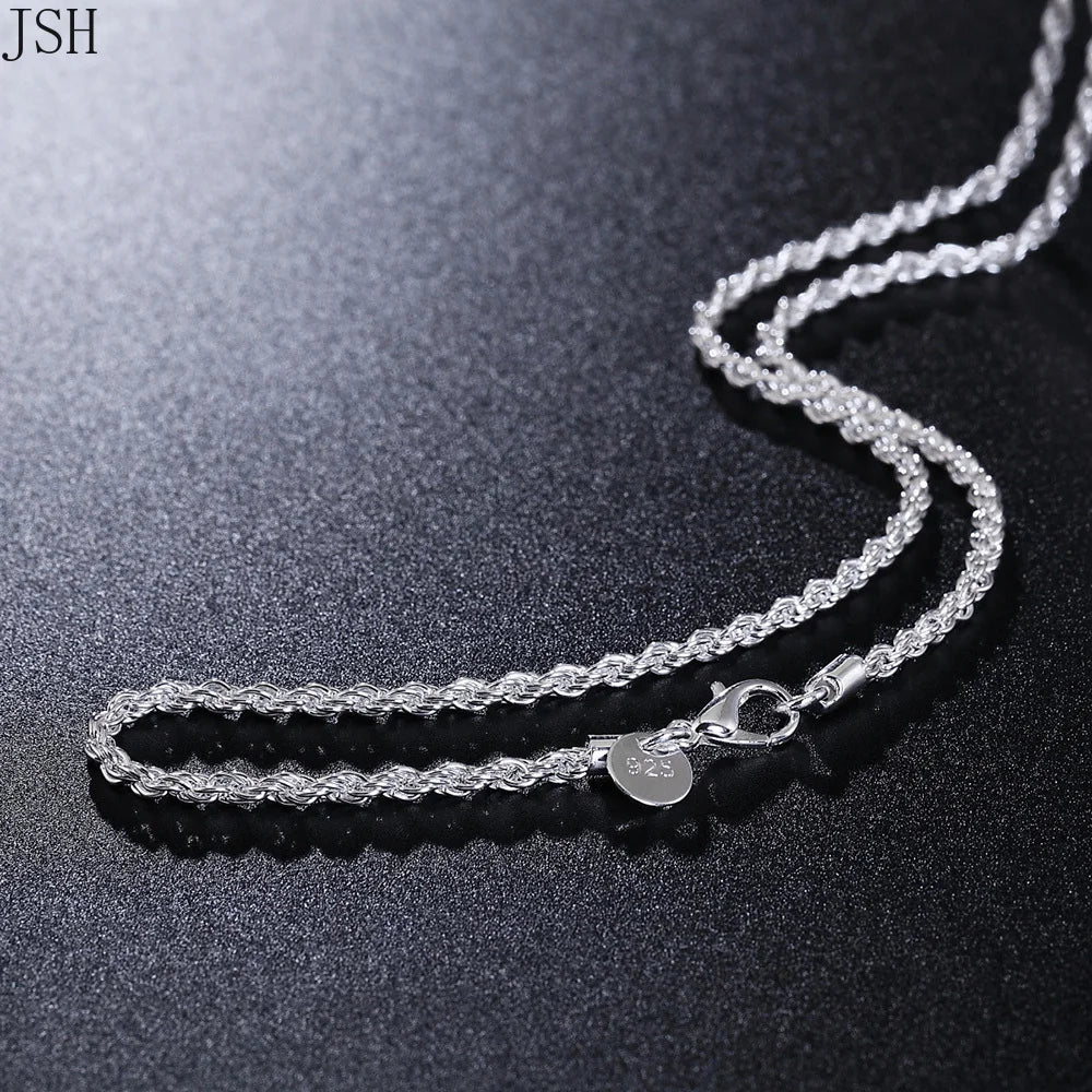 Necklace rope Chain platinum 925 silver