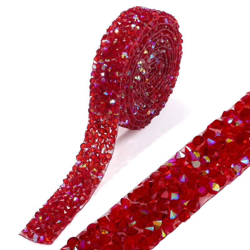 Rhinestone ribbon Hot fix