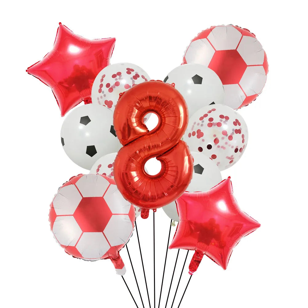 Ballong set med siffra och fotbolls motiv