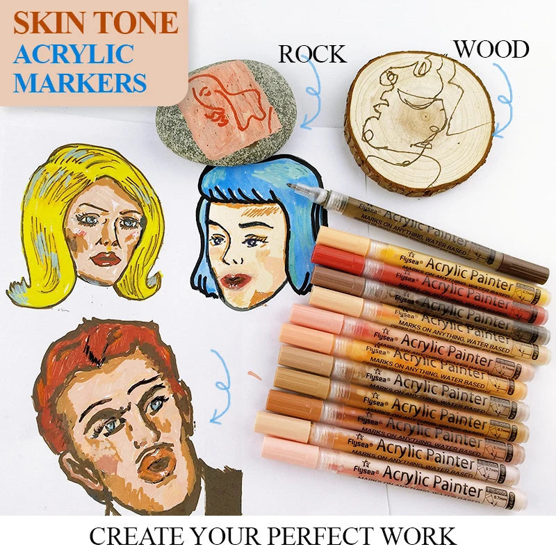 12 pack ceramic pencils skin color