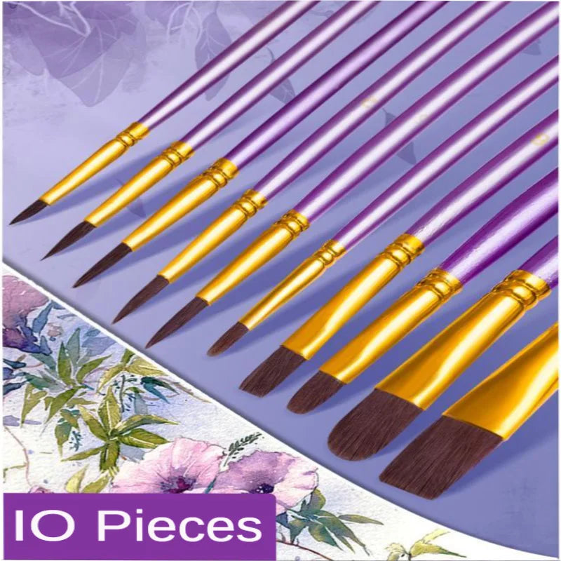 10-pack of paint brushes