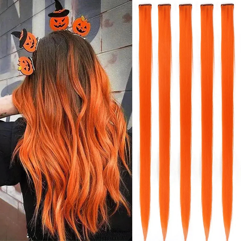Hair extensions färgade slingor