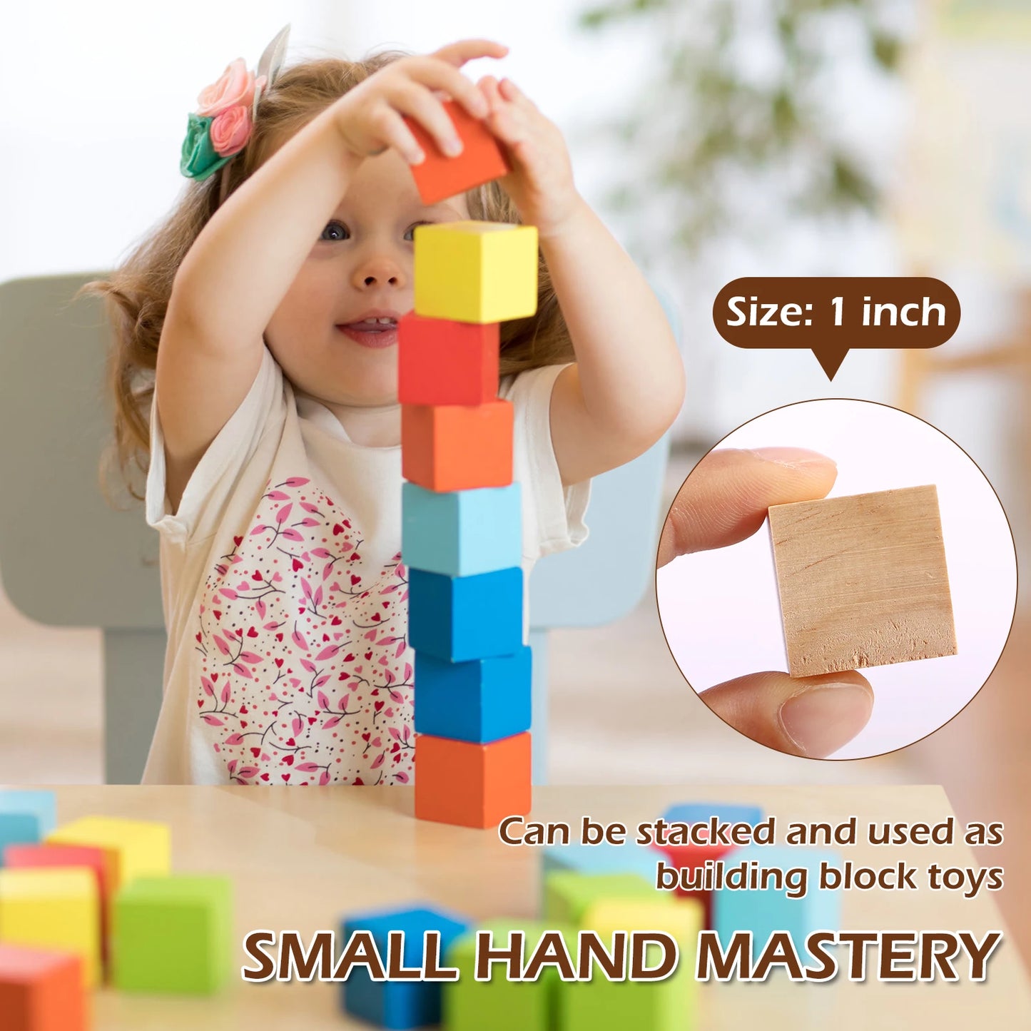 Wooden cubes 2.5cm