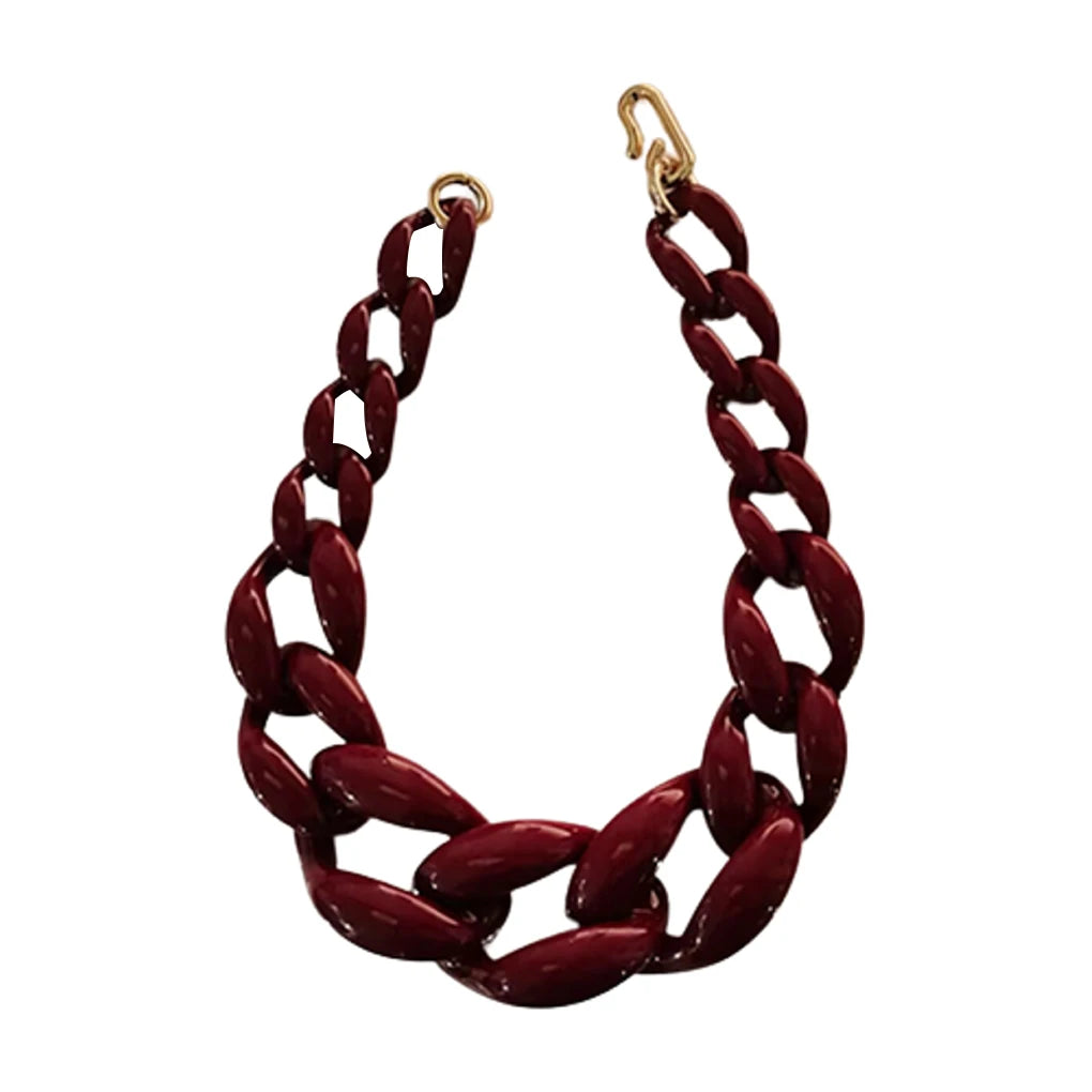 Fashion halsband grov bred akryl kedja