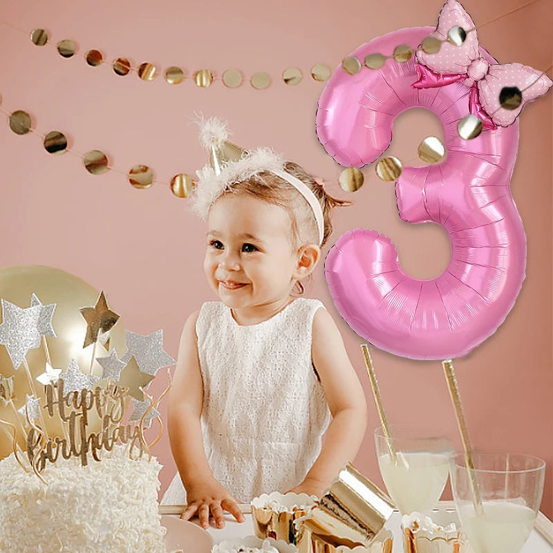 Stora ballonger Rosa med sifffror
