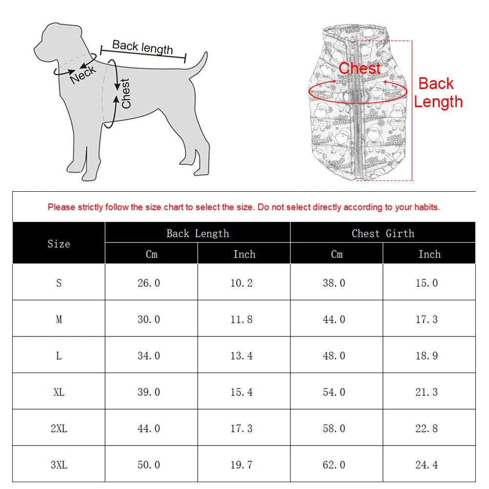 Dog jacket Christmas motif