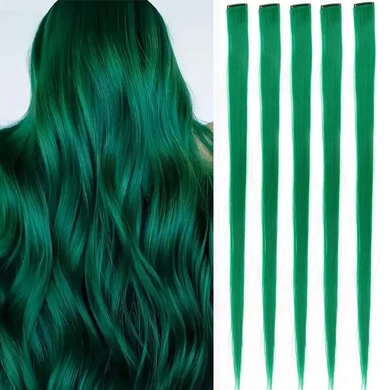 Hair extensions färgade slingor