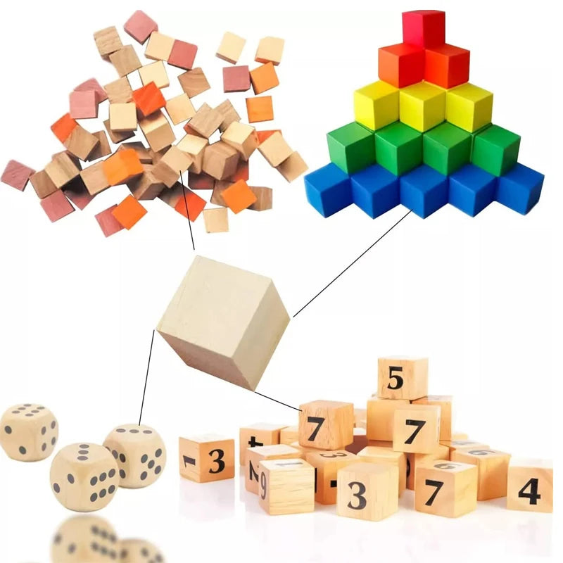 50 small wooden cubes