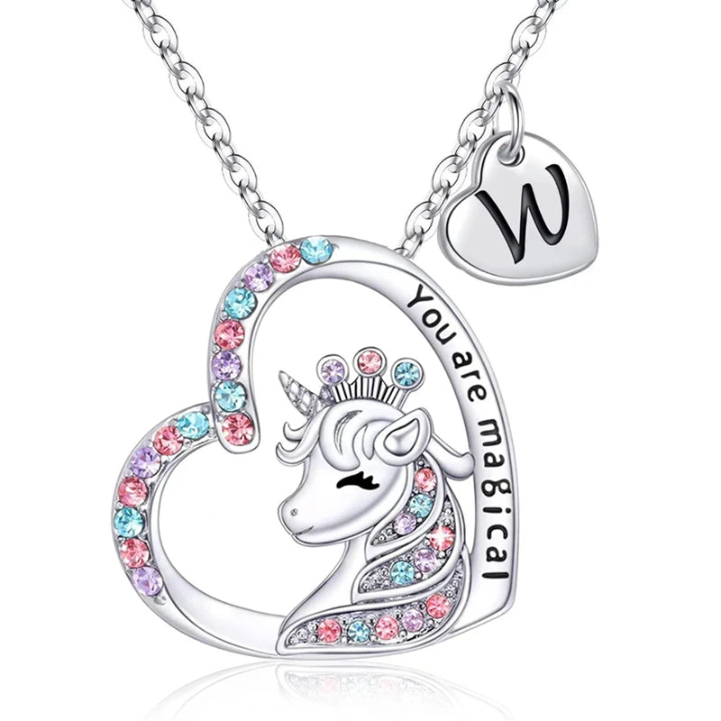 Halsband barn hjärta med unicorn