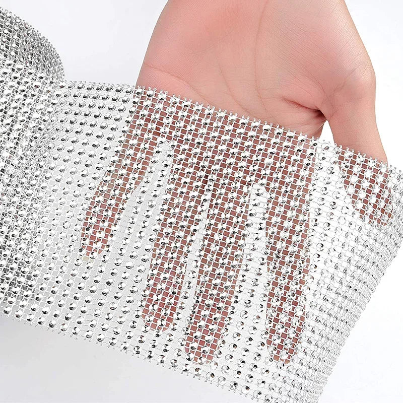 Mech decor rhinestone ribbon